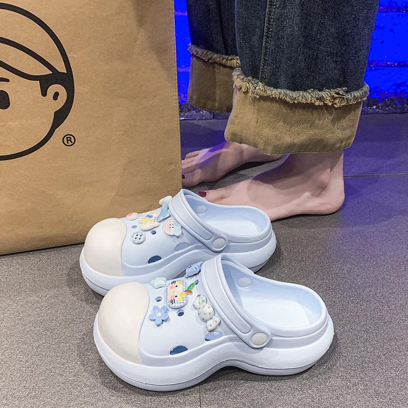 2025 new thick-soled hole shoes for women to wear in summer to increase the height of non-slip eva deodorant work cool slippers for women