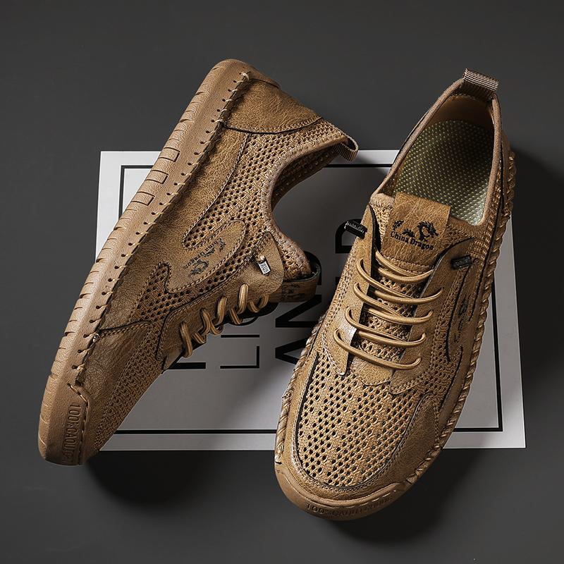 Fashion Summer Men Casual Mesh Shoes Breathable Loafer Lightweight Outdoor Walking Shoes Men's Sneakers Flat Driving Shoes Size 38-46