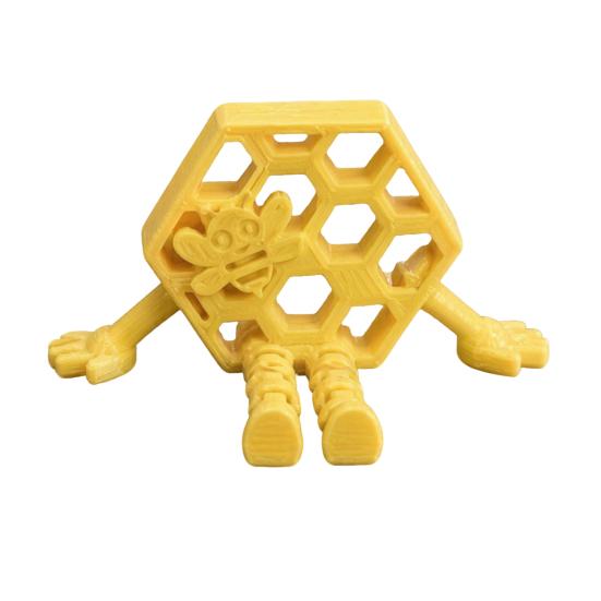 3D Printed Honeycomb Bee Ornament, with Flexible Leg Joint Design, Durable PLA Articulated Toy, No Assembly Needed Toy for Kids Bee Lovers
