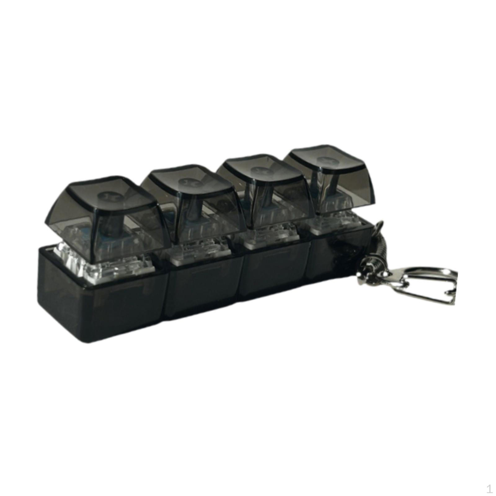 

4 Key Keyboard Fidget Clicker Toy Keychain Versatile Button Gifts чёрный