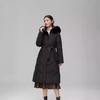 Down Jacket Women's Long Over-the-knee Fur Collar Waist Slim White Duck Down New Winter Coat