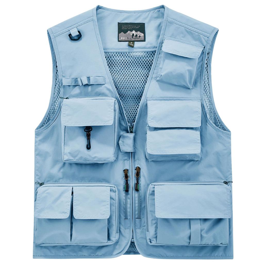 Men Outdoor Waistcoats Climbing Vests Jackets Multi-pocket Fishing Photography Vests Men Mesh Breathable Vests Coats Size 6XL