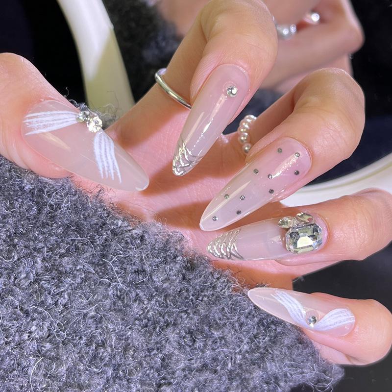 

Ногти-ленты «Кошачий глаз» со стразами премиум-класса - Горячий стиль Xiaohongshu Handmade Nails XS Size #10 Pieces/Bag