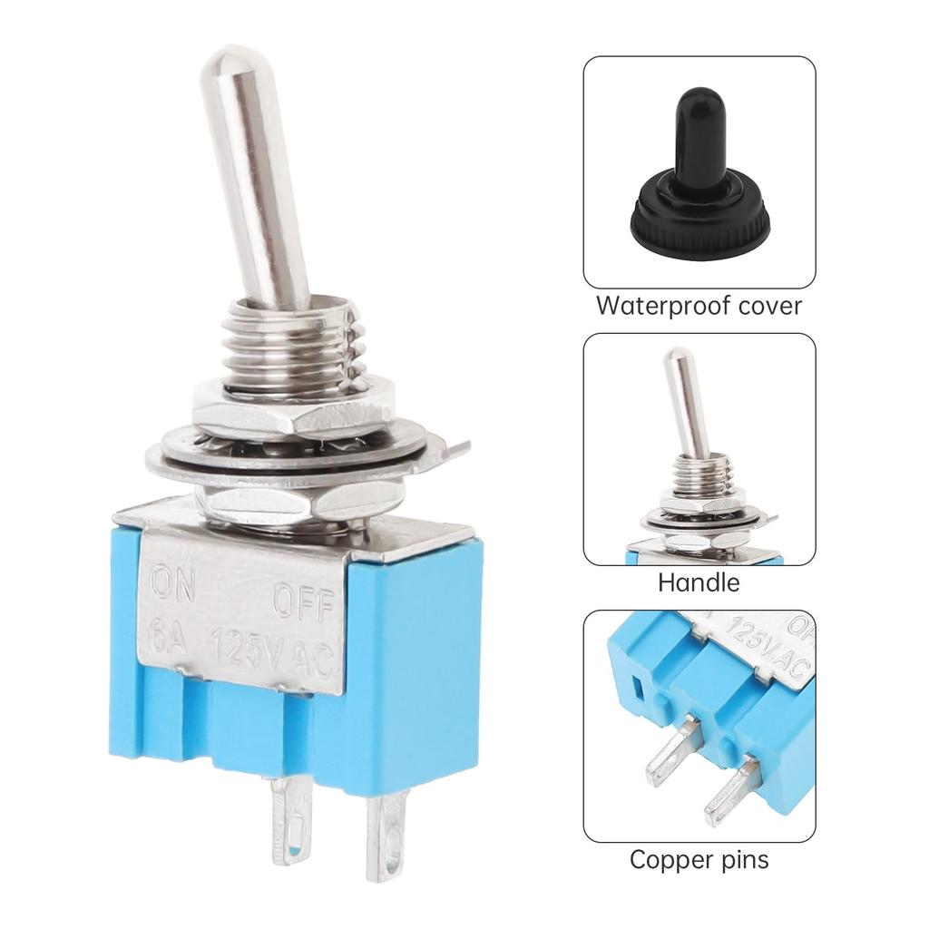 Smgda Toggle Switch with 5.9 inch (15 cm) Cable 6A/125VAC, 3A/250VAC 2 Pin SPST