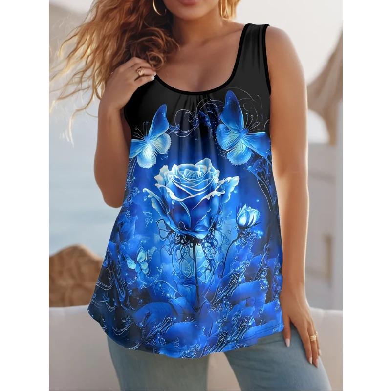 Summer Women's Sleeveless Vest Creative Personality Color Printing Comfortable Soft Oversized Fashionable Versatile Vest