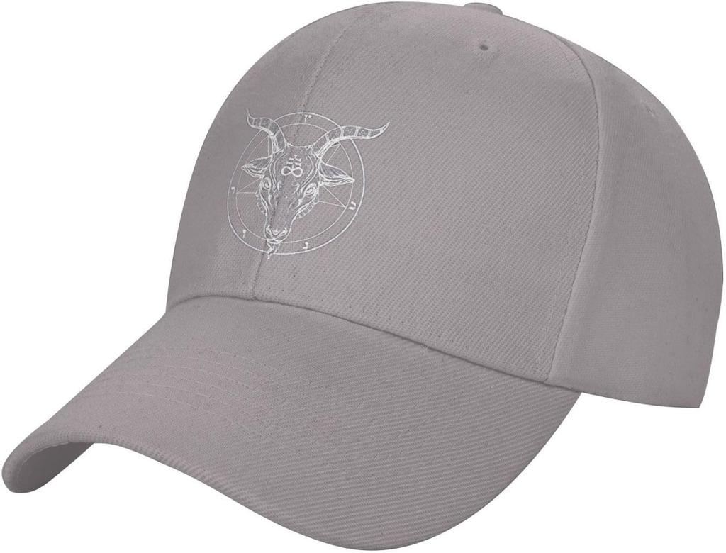 Baphomet Pentagram Goat Head Baseball Cap Casual Cotton Adjustable Curved Brim Dad Hat Unisex