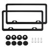 2PCS Universal American License Plate Frame With Screws Washer Caps Number Plate Car Stainless Plate Frame for Truck Vehicle License Plate Covers