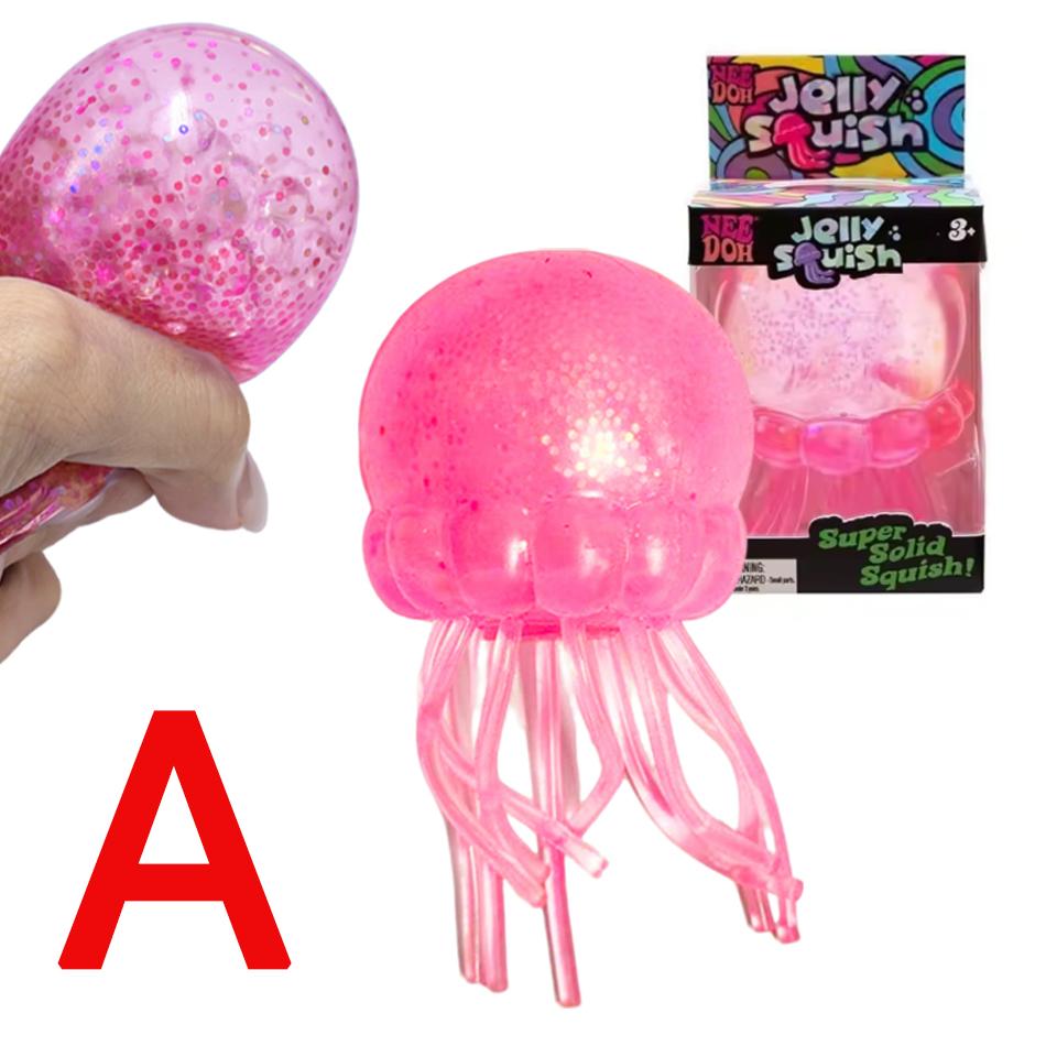 Hot! Push Bubble Squish Jellyfish Fidget Toy Super Solid Squish Stress Relief Squeeze Ball For Adults Anxiety Sensory Toy Gift