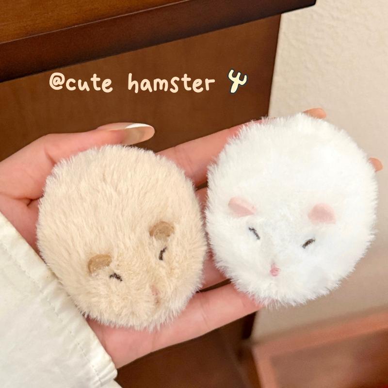 Furry Cartoon Hamster Hair Clip Cute 1 Pcs Soft Portable Hair Accessory for Women Birthday Surprise Gift Idea