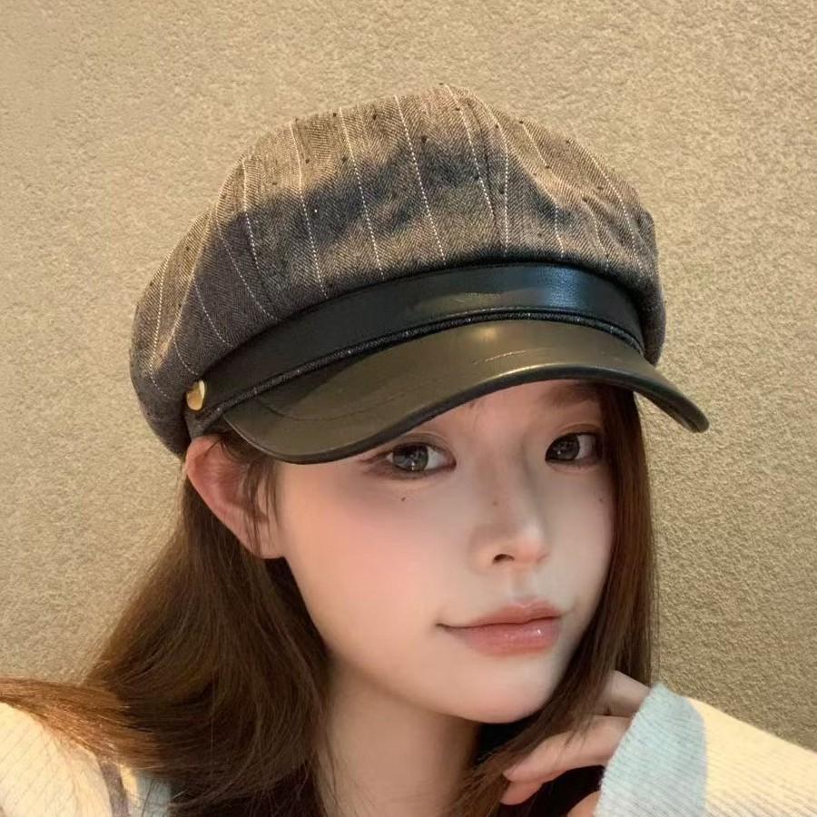 Liangfang's new autumn and winter British style octagonal hat classic versatile face small retro painter hat
