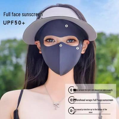 2025 Facekini: Full Face Sunscreen Mask with UV and Eye Protection, Breathable for Summer
