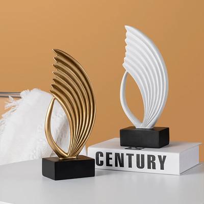 Resin Handicraft Geometric Sculpture Hollow Out Gold Decorative Figurines Abstraction Streak Home Decoration Accessories