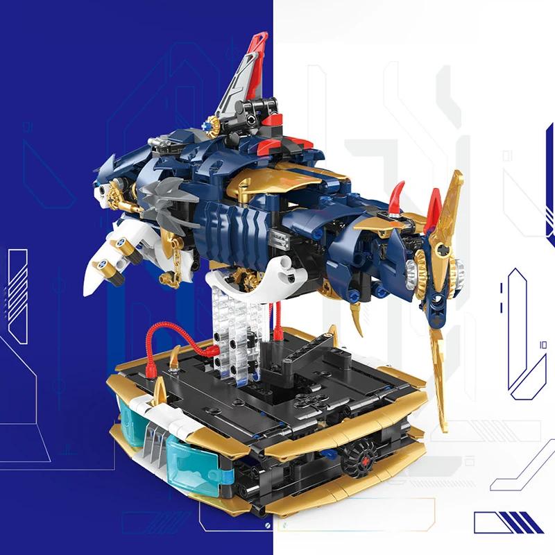 1213pcs Great White Shark Building Blocks JD071 - Creative Desktop Decoration Mechanical Model Kit Bricks Toy for Kids And Adult