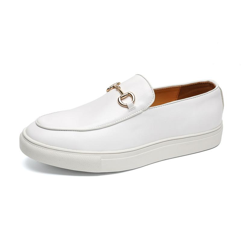 

Мужские туфли для доски 2025 весна и осень новая обувь-лоферы для ног внешняя торговля большой размер повседневная обувь европейские и американские белые кожаные туфли мужские 46 белый