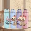 1PC Be Happy Giraffe 750ml Color Plastic Sports Water Bottle Leakproof Flip Straw Lid Suitable for Sports Office Home Use