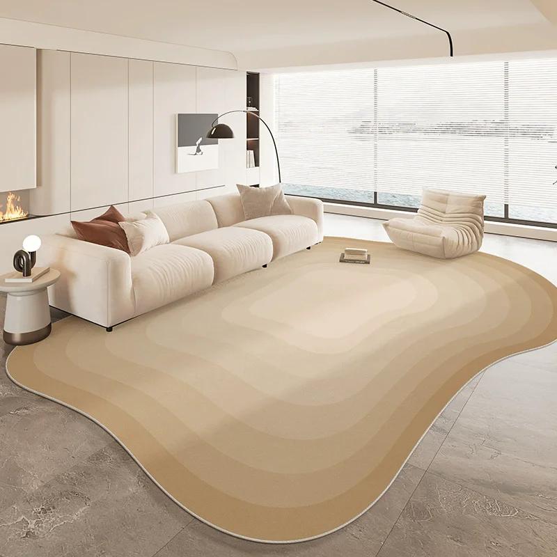 

Ковер французский кремового цвета особой формы, новый ковер для гостиной, класса люкс, светлый, с неровными краями, водонепроницаемый, нескользящий, для дома 80*120cm
