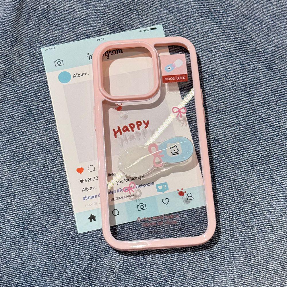 Ins Style Transparent Drop-Proof Case for Apple 17 ProMax, iPhone 16, 15, 14 - Korean Design