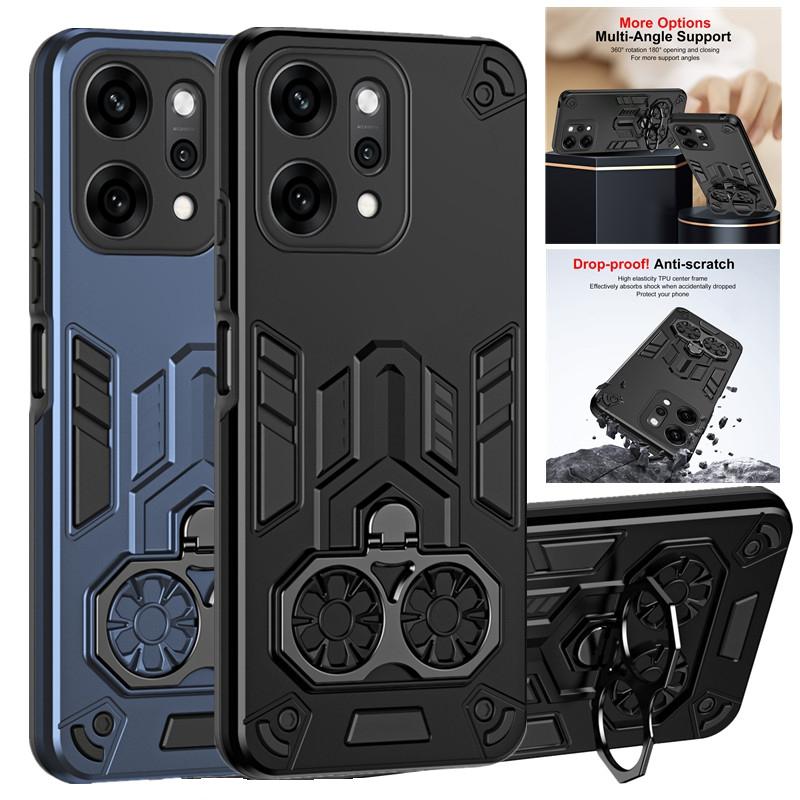 Case for OPPO Reno 14 Pro 5G Protective Cover Military Grade Shockproof Armor Metal Ring Kickstand Fundas Coque