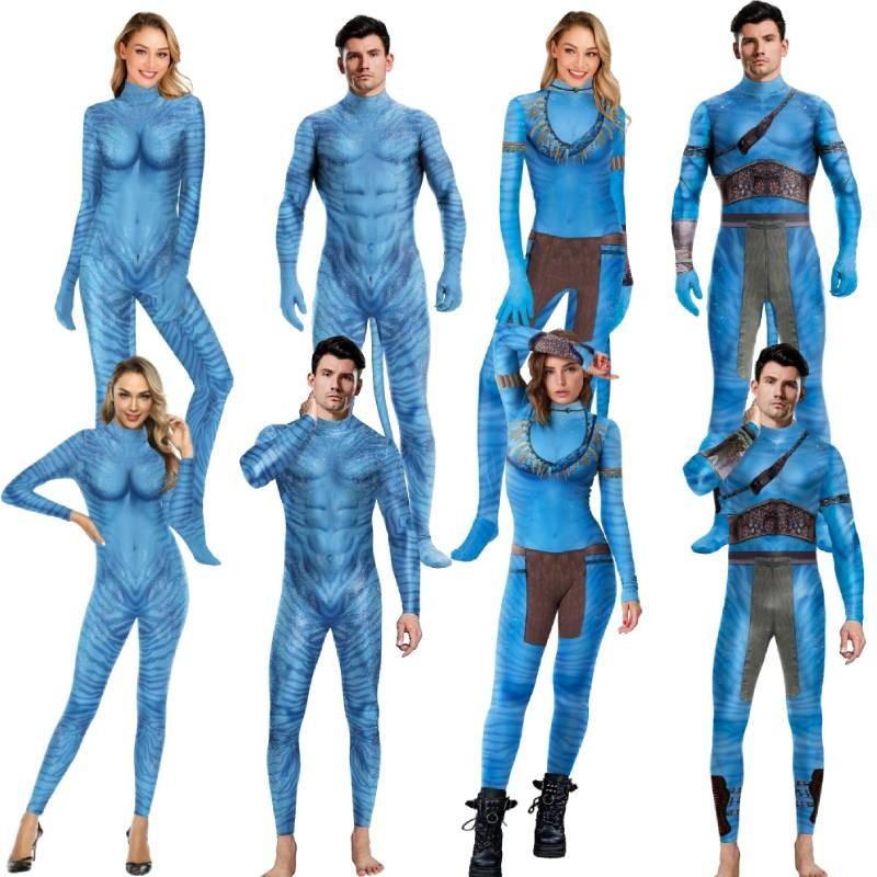 Avatar Inspired Halloween Costume Milk Silk Bodysuit For Fantasy Role Play