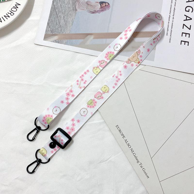 Oblique Span Mobile Phone Lanyard Adjustable Cartoon Silicone Change Bag Lanyard Card Sleeve Record Label Lanyard Lanyard