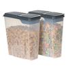 2-Pack Plastic Cereal Dispenser Containers 6 Quart Easy Grip Flip Lid Dry Food Storage Organizer