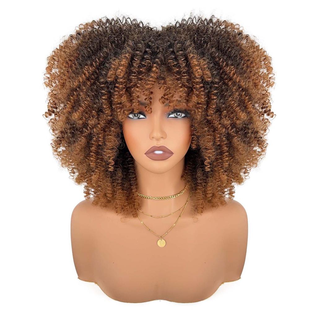 More Than 30 Types Of Micro Rolled European American Explosive Hair Wigs Covers African Small Rolls Fluffy Short Curly Kinky High-temperature Silk