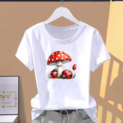 Süßes und stylisches Kurzarm-T-Shirt für Damen, perfekt für trendige Sommermode im Alltag.