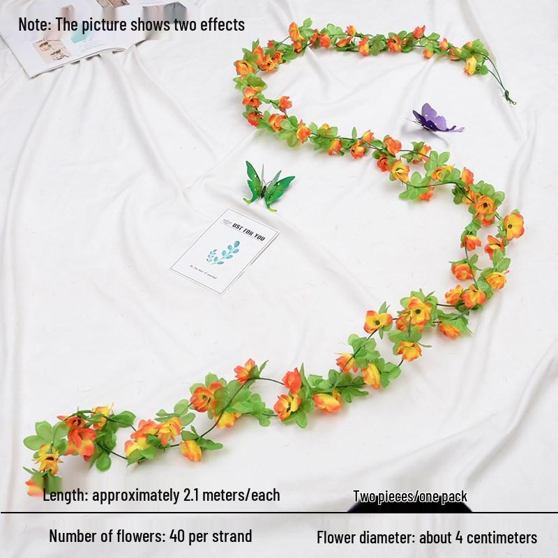 Artificial Rose Vine for Wedding Arches, Staircase Railings, and Ceiling Decor