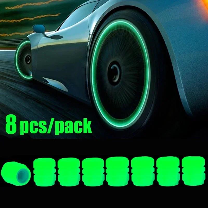 4/20PCS Luminous Car Tire Valve Cap Fluorescent Night Glowing Decor Motorcycle Bike Wheel Nozzle Dustproof Tyre Valve Stem Caps Stem Caps1