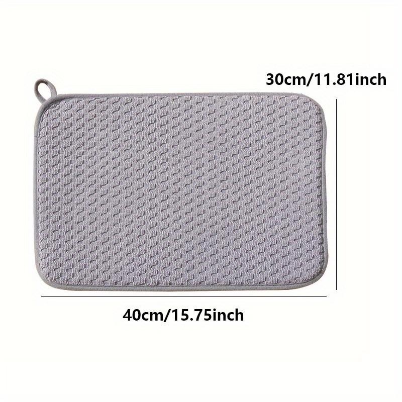1pc Dish Drying Mat Microfiber Absorbent Table Placemat Non-Slip Heat Resistant Drain Pad Cabinet Drying Mats Kitchen Bathroom Mats