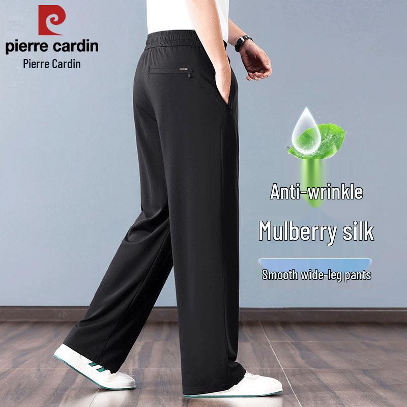 Pierre Cardin Men's Loose Fit Mulberry Silk Blend Summer Casual Pants