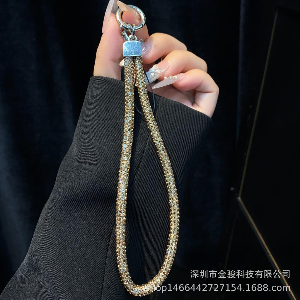 Phone Lanyard Colorful Dopamine Rhinestone Phone Chain Wrist Style High-End Fashion Versatile Hanging Decoration Wholesale