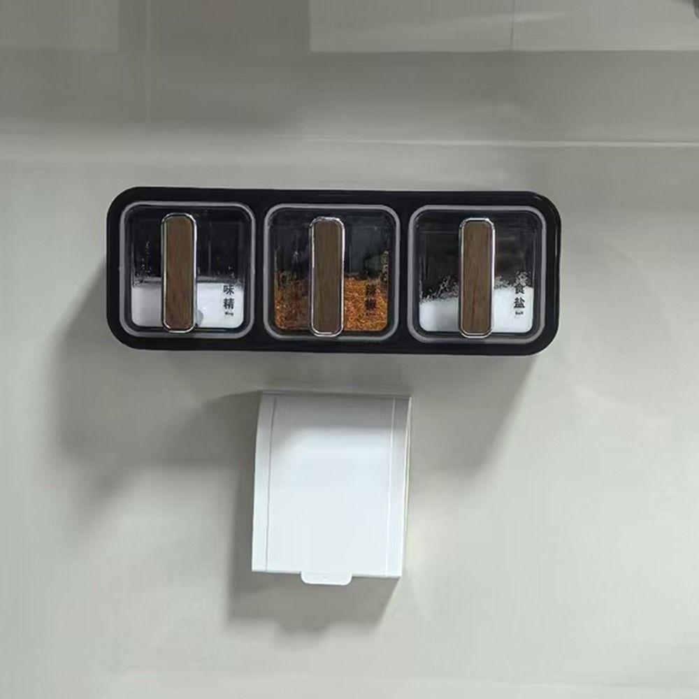 No Punch Spice Storage Rack With Spoon Spice Storage Container Kitchen Storage Organizer  Household