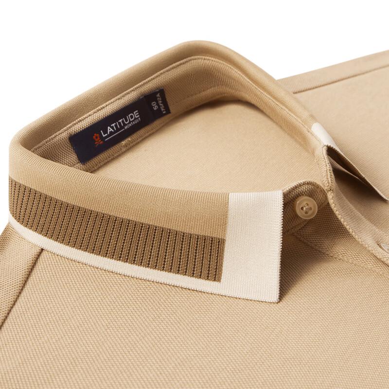 MONTAGUT JG Men's Long-Sleeve Contrast Collar Polo Shirt