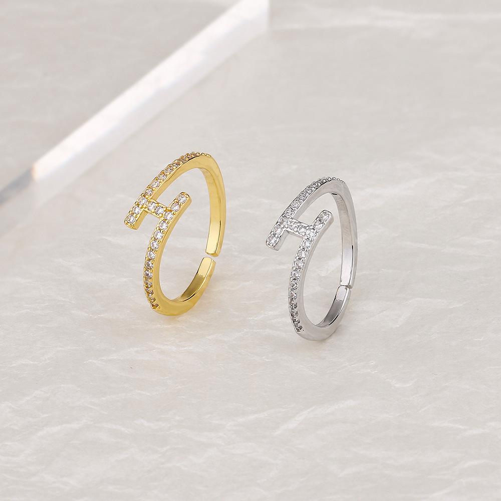 Simple and Fashionable H-letter Ring for Women, Personalized and Fashionable Open Mouth Rings