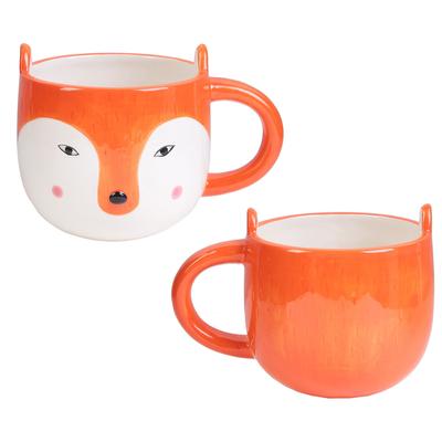 [A2272] - Keramický hrnek 'Fox' oranžový - 10x10 cm (40 tř)