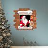 Christmas Elements Holding Gift Bag, Breaking Wall Sticker, Children's Room, Home Decoration, Holiday Wall Sticker