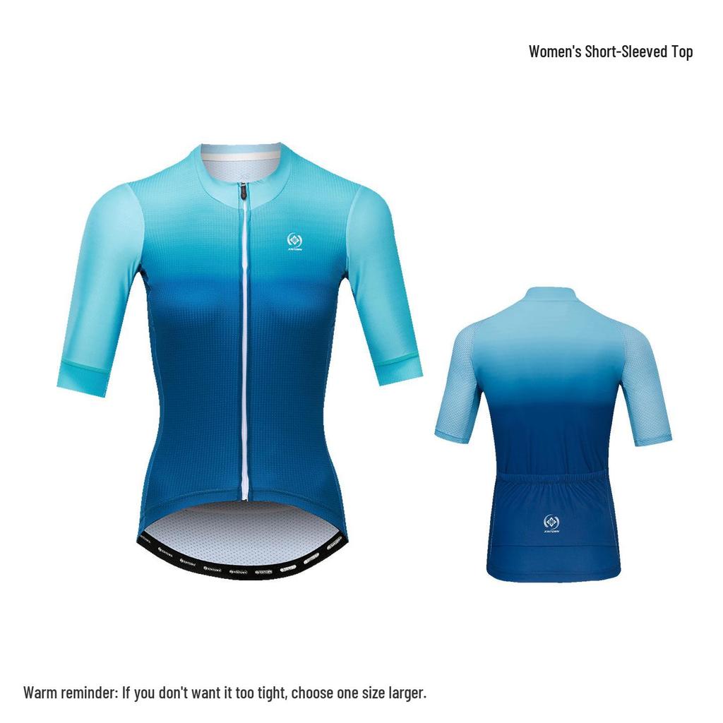 XINTOWN Women's Long Sleeve Plus Size Cycling Jersey - European & American Style, Printed Design