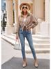 Single Breasted Pocket Waffle Fashion Shirt 2023 Women's Autumn and Winter New European and American Casual Loose Tops