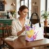 Floral Watercolor Heart Pattern Canvas Tote Bag for Daily Use