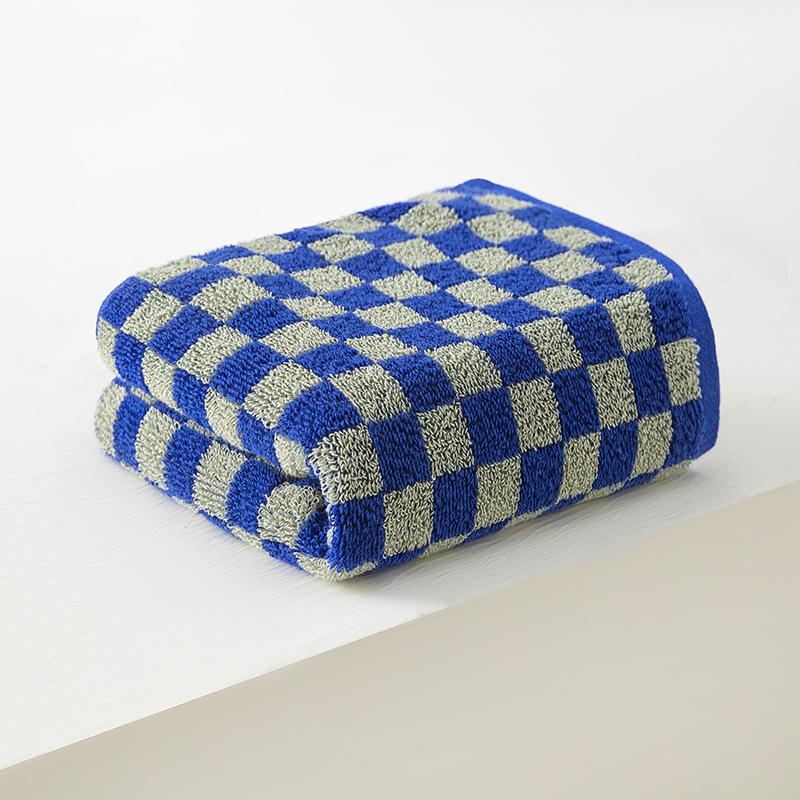 Plaid cotton towel set cotton yarn-dyed jacquard face towel absorbent soft bath towel home hotel bathroom