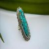 Vintage Indian Style Blue Lattice Turquoise Women'S Ring Jewelry Ring Ethnic Style