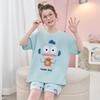 Girls Cotton Pajama Set Short Sleeve Cartoon Print Lightweight Sleepwear Ages 8 2026