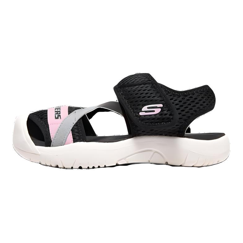 Skechers Kids Mesh Comfortable Versatile Non-Slip Breathable Sandals Kids sandals Black Pink 312041L-BKSP 31
