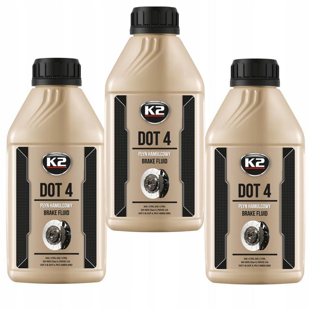 3x płyn hamulcowy dot-4, opakowanie 500ml - syntetyczny płyn hamulcowy k2bf