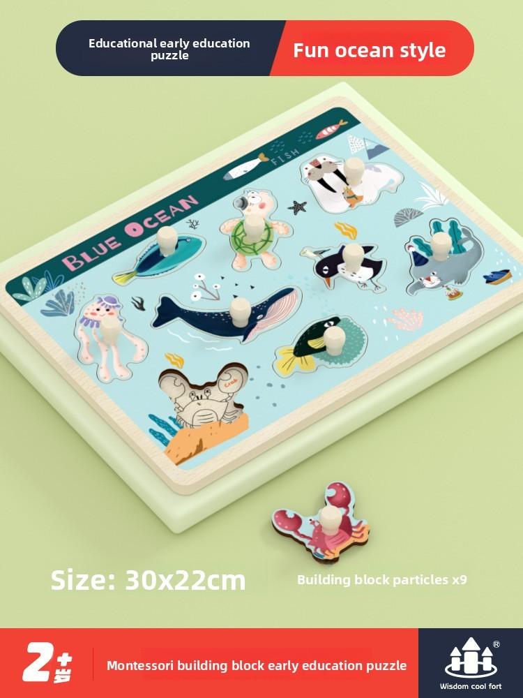 Wooden Vehicle Engineering Puzzle Blocks For Kids Learning Shape Recognition