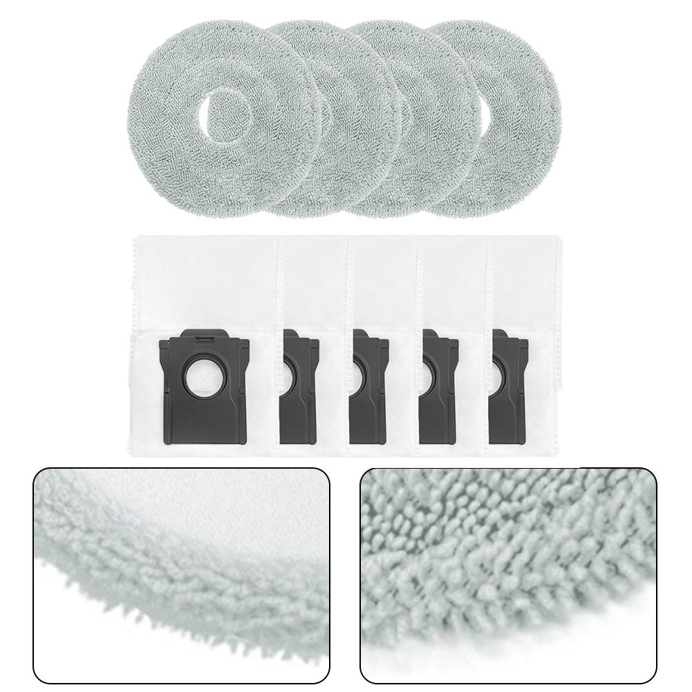 4pcs Mop Cloth With 5pcs Dust Bags Kit For JONR X1 MAX For Everybot Q11 For Deerma X80 ULTRA/X90 Ultra Robot Vacuum Accessories
