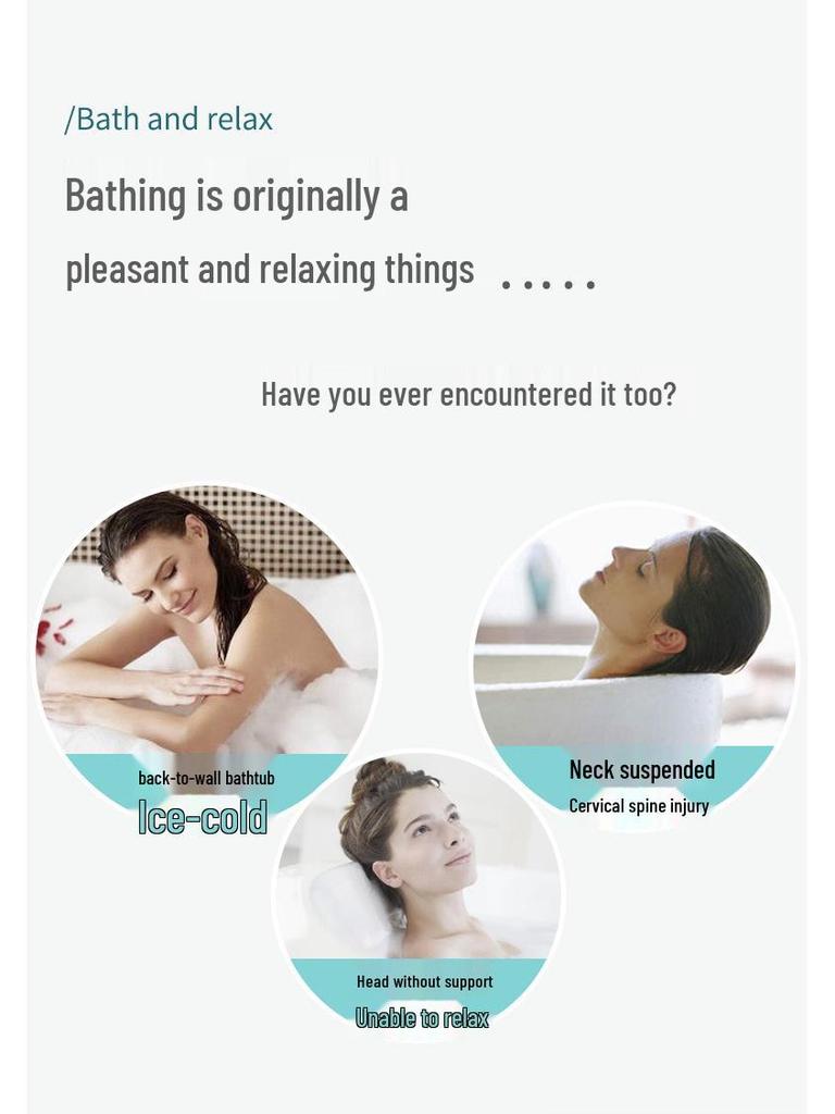 Anti-Slip Bathtub Mat with Pillow Backrest for Comfortable Bathing