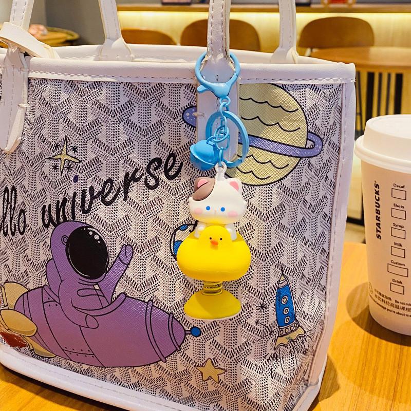 Adorable Panda Cartoon Keychain Silicone Key Ring Creative Car Accessory Gift