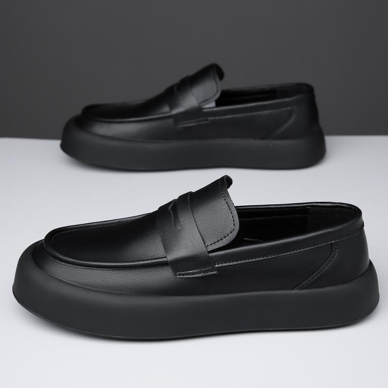 Fashion 2025 Men's Eco-Friendly Leather Casual Shoes New Fashion Streetwear Sneakers Non-Slip Sole & Memory Foam Insole for Daily Wear